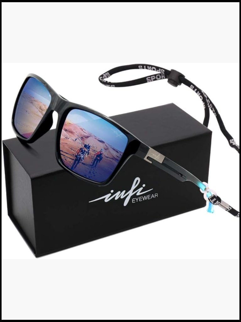 Polarized Uv Protection Square Frame Sunglasses For Men Driving Running Golf